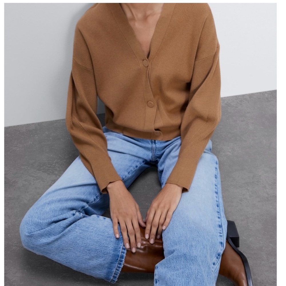 Zara Camel Batwing Cardigan